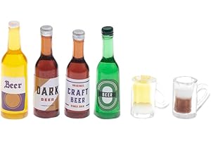 MIAMIXA Miniaturen für Puppenhäuser und Wichtelstuben oder Geschenkgutscheine · DIY Miniwelt · Bierflaschen und Gläser 6-teilig