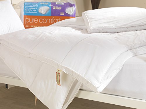 Duo All Seasons (10.5tog + 4.5tog) Hollowfibre Polycotton Quality Duvet - Super King