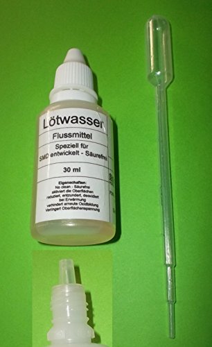 30 ml Lötwasser (FLUX), Flussmittel speziell für SMD hohe Industriequalität (no clean,säurefrei) Weichlöten