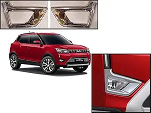 CAR SAAZ Durable ABS Plastic Fog Lamp Chrome Rim for XUV 300 (2019 to Present)