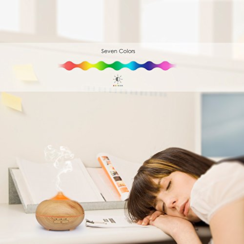 Aroma Diffuser, MaxTronic 150ML Ultraschall Öl Diffusor Holzmaserung Luftbefeuchter Duftzerstäuber Humidifier Aromatherapie Diffusor mit 7 Farben LED Licht und Abschaltautomatik für Babies Kinderzimmer Haus, Wohnzimmer, Schlafzimmer, Büro, Yoga, Spa, Raum - 5