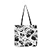 Produktbild Vektor-Illustration Abstract Grunge Skulls Canvas Tote Handtasche Schultertasche Crossbody Taschen Geldbörsen für Männer und Frauen Einkaufstasche