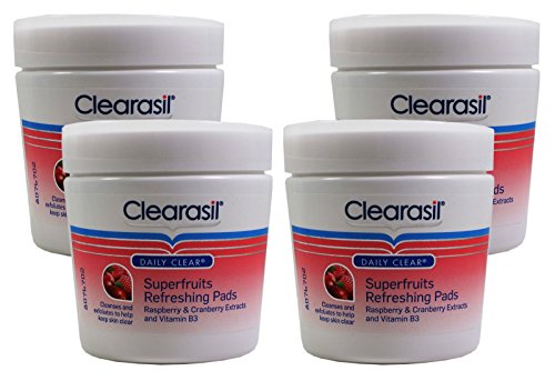4x Clearasil Daily Clear Superfruits Refreshing Pads (65 pads)
