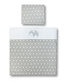 Amilian Baby Bettwäsche Design: X10(Elefant-Sternchen grau), 80×80 cm + 35×40 cm - 2