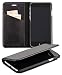 Produktbild MACOSTA Ledertasche Handytasche Lederhülle Slim Wallet für das iPhone 6 und iPhone 6s in Schwarz, Echtleder Schutzhülle Case Tasche mit Kartenfach