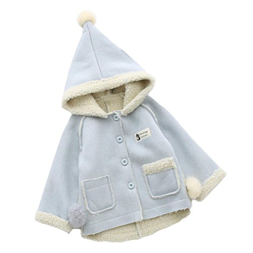 Preisvergleich Produktbild Longra Baby Kinder Mädchen Winddicht Übergangs jacken Draussen Kapuzenjacke für Mädchen Wintermäntel Winterjacke Softhelljacke Windbreaker Jacke Outwear Parka (0-5Jahre) (110CM 4Jahre, Light blue)