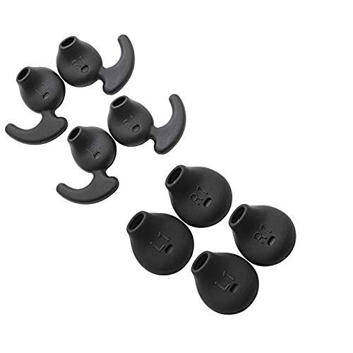 TKM 8 Pcs (4 Pair) S6,S7 Mix for Samsung Level U & U2 | Replacement Black Original Earbuds | Pack of 8 (Black)