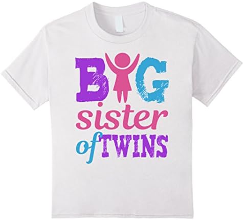 Kids Big Sister Of Twins Shirt 4 White