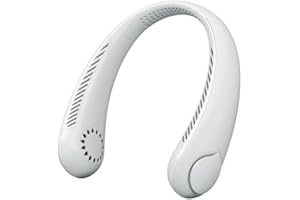 GENERIC Ventilateur Personnel Tour de Cou USB Portable - Mini Ventilateur Suspendu de Refroidissement à 360°, 3 Vitesses, Mains Libre (Blanc)