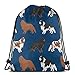 Produktbild Cavalier King Charles Spaniel Marineblau Cute Dog Pet Dogs Ruby Black und Tan Blemein Dog Coat_489 Kordelzug Rucksack Umhängetaschen Leichte Sporttasche zum Wandern Yoga Gym Schwimmen Travel Beach