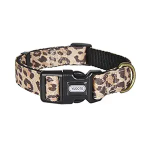 Petiry Dog Collar Animal Cheetah Pattern ,Wear Resistant Fabric,No Fading,Comfortable and Durable for Puppy Medium Dogs(Neck:12-18