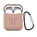 Produktbild SO-buts Silikon-Schutzhülle für die verlorene Haut Apple AirPods 2 mit Ohrbügel, Ladekastenabdeckung für Kopfhörer der zweiten Generation mit verlorener Schnalle(Hell-Pink)