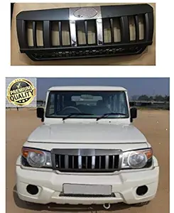 AutoBling Front Grill for Mahindra Bolero Type 3 Black with Center Chrome
