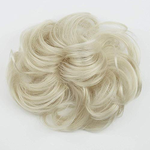 PRETTYSHOP parrucchino, updos, panino disordinata, voluminoso, ondulato,bionda platinata # 613 G16A