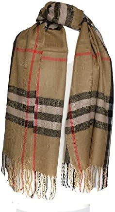 Wigwam accessories Luxury large thick check designer cashmere feel plaid blanket shawl