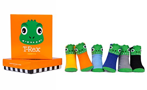 Trumpette T-Rex Dinosaurs Baby Socks Set - 0-12 Months - Gift Boxed
