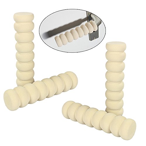 COM-FOUR® Türgriff Stopper Fenster Schaumstoff Schutz Puffer (Beige – 4 Stück) - 2