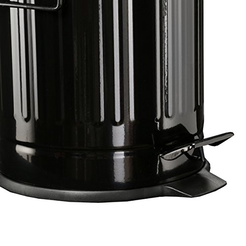 Tretabfalleimer-Set – Retro Design – Schwarz – Tretmülleimer – Treteimer – Mülleimer Set – mit Deckel – Vintage – 12L & 3L – American Style – Edelstahl – Milumi Edition - 3