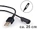 Produktbild KRS - K25 - Magnet USB Ladekabel kurz ca. 25 cm Kabel für Sony Xperia Z3 Smartphone , Sony Xperia Z3 Tablet , Sony Xperia Z2 Smartphone , Sony Xperia Z2 Tablet, Sony Xperia Z1 Smartphone , Sony Xperia Z Ultra XL39h , Sony Xperia Z1 Mini, Sony Xperia Z2 Mini - USB 2.0 Anschluss Adapter Anschluss Stecker Verbindung OTG ConnectionKit ca. 25cm