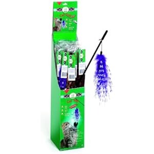 KARLIE Spielangel mit echten STRAUßENFEDERN für Katzen