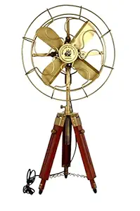 Ali Jayaan Enterprises Standard Designer Pedestal Fan - Antique Tripod Fan With Modern Look Wooden Tripod