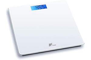 HOMEFASHION Báscula electrónica digital para baño de control de peso con retroiluminación, peso máximo de 180 kg, color blanco