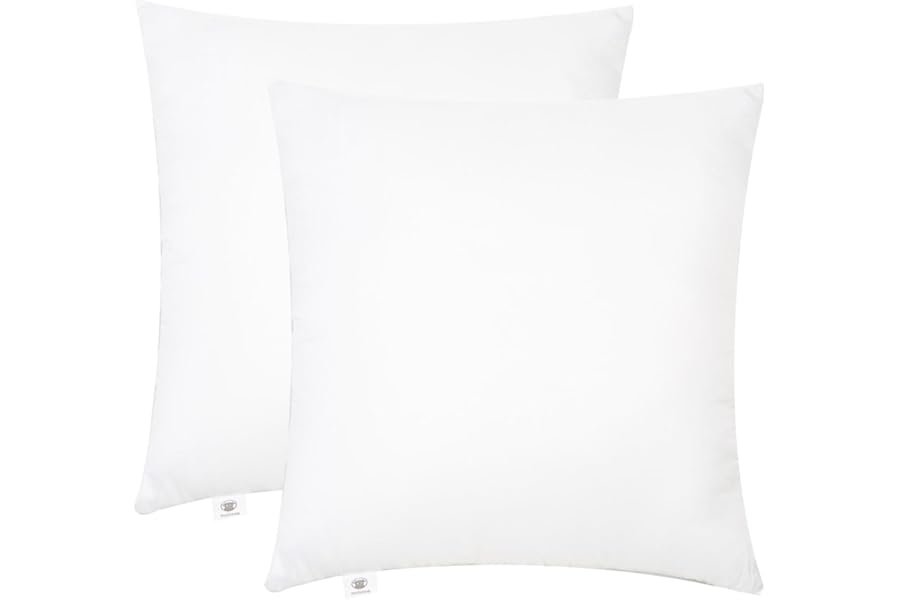 Makimoo Cushion Inserts 45cm x 45cm (18" x 18"), Throw Pillow Inserts Hollowfibre Filling for Sofa, Bedding Cushion Pads (Pack of 2)