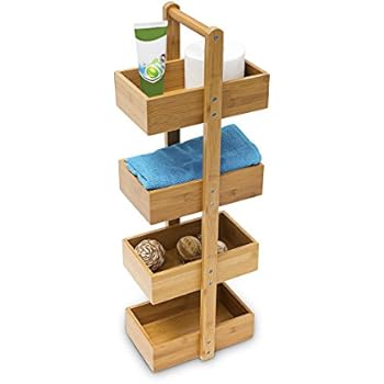 Relaxdays Bambus Badregal H x B x T: 75 x 25 x 18 cm Praktisches