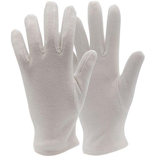 10 Paar Baumwollhandschuhe weiß, Größe XS / 6
