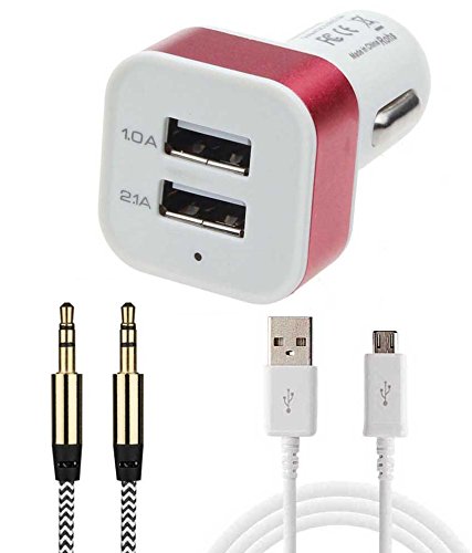 Sony Xperia C5 Ultra Dual Compatible Car Charger Combo Accessory with 2 port Original USB Car Charger, AUX Cable for Music, MICRO USB 3.0 Data Cable (1 Meter) (Colour depends upon availability) by GENLIG RS.339 (69.00% Off) - Amazon