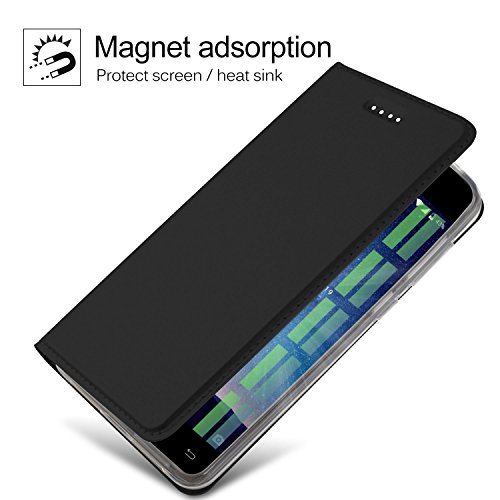 Cubot R9 HÃ¼lle, KuGi Cubot R9 Flip Bookstyle Kompletter Schutz Mit Magnetverschluss und Standfunktion Tasche Etui Cover Case SchutzhÃ¼lle fÃ¼r Cubot R9 Smartphone (Schwarz)