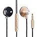Price comparison product image Dewanxin In-Ear Headphones in Ear Bass Includes Microphone Control Wired 3.5 mm Headset for iPhone, Android, MP3 and so on Gold