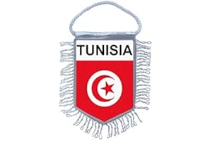 Akachafactory Fanion Mini Drapeau Pays Voiture Decoration Tunisie Tunisien
