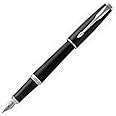 Parker Urban Fountain Pen | Muted Black with Chrome Trim | Medium Nib with Blue Ink | Gift Box
