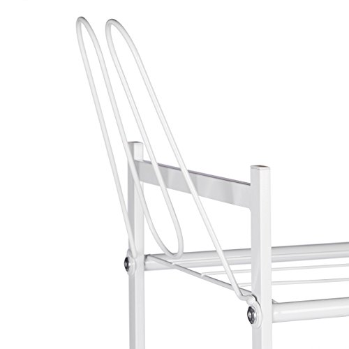 Relaxdays Schuhregal SANDRA mit 5 Ebenen, Schuhablage aus Metall, mit Stiefelfach, für 16 Paar Schuhe, HBT: ca. 101 x 85 x 26 cm, mit Griffen, weiß - 5