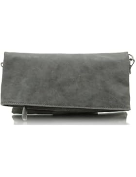 GIRL FRIDAY Clutch INGVILD Damen-Tasche Handtasche Umhängetasche Schultertasche 100% vegan hergestellt, Grau