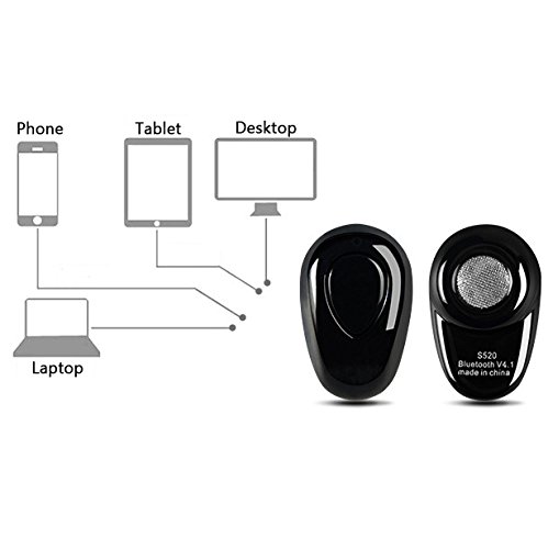 Mini auricular inal  mbrico auricular invisible Bluetooth 4 1 con micr  fono y llamadas manos libres con cancelaci  n de ruido para el iPhone iPad Smartphones Android Auriculares IOS y Android  S520  1pcs  lado derecho 