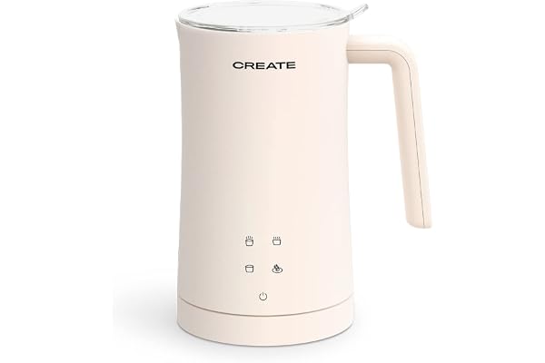 CREATE/MILK FROTHER/Mousseur à lait électrique blanc cassé/Écran tactile, 4 programmes automatiques, système de sécurité, 350ml, utilisation à chaud et à froid, 400 Watt