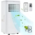 Portable Air Conditioner, 7000 BTU Air Conditioning Unit with 24H Timer & Window Venting Kit Included, Fan and Dehumidifier Remote Control/App Control, LED Display for 80 m³ Home Office, Class A+++