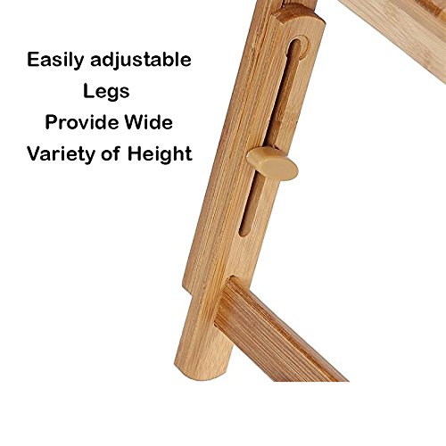 Bramley Power verstellbar Höhe Bambus tragbar faltbar Laptop Notebook Schreibtisch, Tablett Tisch, Bett Tisch mit Schublade - 4