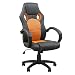 Produktbild MCTECH® Chefsessel Bürostuhl Schreibtischstuhl, Komfort PU Leder Kunstleder Chefsessel, Drehstuhl mit Armlehnen, Ergonomisch Wippfunktion und Höhenverstellbar (Type A, Schwarz-Orange)