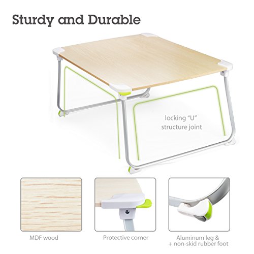Avantree Multifunktioneller Tragbarer & Klappbarer Tisch zum Outdoor Camping & Picknick, Boden Esstisch & Bett Ablage zum Lesen, Frühstücken – TB903 - 2
