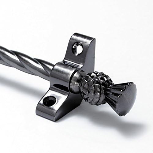 Candy Twist Quality Stair Rods 3/8" x 28.5" Antique Pewter Rope bar Thistle Finial