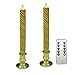 Produktbild lukloy – Set von 2 Vorschneider Gold Beweglicher Docht Echtwachs LED Kerzen mit 10-key Timer-Fernbedienung Dimmer Funktion, Dancing Flame 22,9 cm-für Weihnachten Hochzeit Party Dekoration