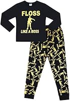 Floss Like a Boss All Over Gaming Black Gold Cotton Long Pyjamas