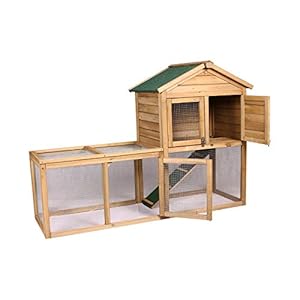 Elightry Gallinero Conejeras de Exterior Madera Jaula Conejos Cobayas Hamster Animales Pequeños con 2 Pisos 160 x 60 x 110cm YDTL0005