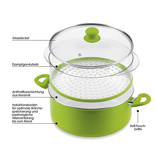 BRATmaxx Dampfgartopf 5in1 28cm limegreen ( Für Alle Herdarten Geeignet, Spülmaschinengeeignet ) - 7
