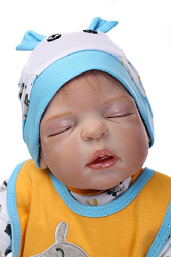 2016 New Sleeping Hair Rooted Realistic Reborn Baby Dolls Soft Full Vinyl 22