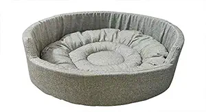 Gorgeous Soft Reversable Velvet Bed for Dog and Cat (Grey, Small)