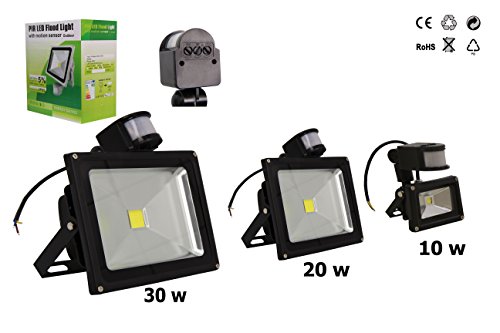 Preisvergleich Produktbild LED Strahler Fluter Scheinwerfer mit Bewegungsmelder Außenleuchte - 30W, Warmweiss, 2 Stück Set